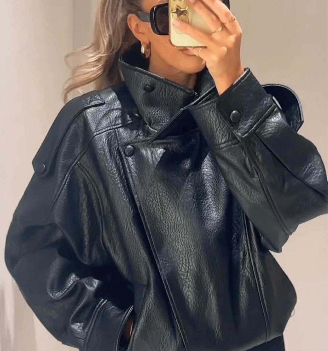 Asymmetrische Lederjacke Mirea