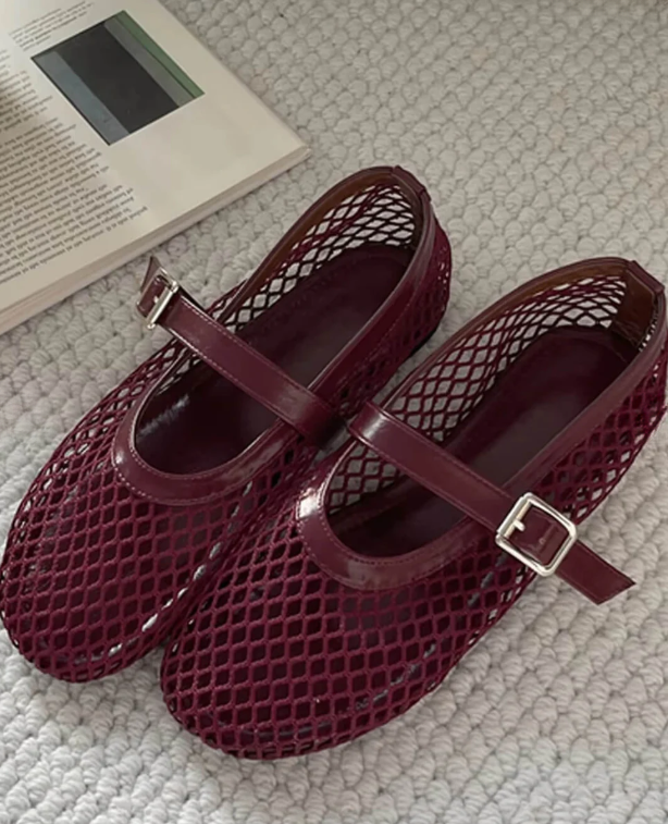 Rose | Ballerinas aus Netz