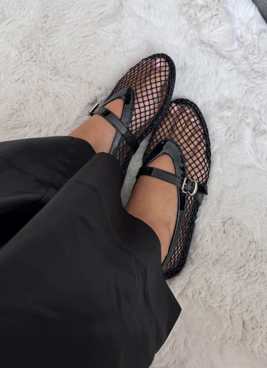 Rose | Ballerinas aus Netz