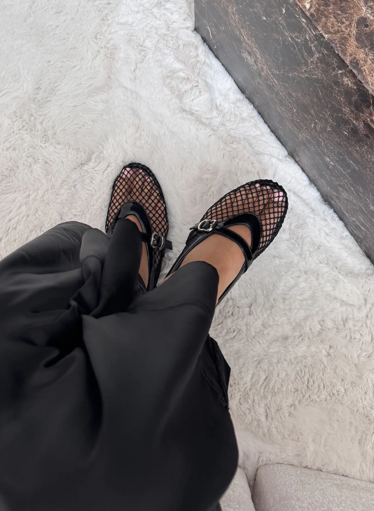 Rose | Ballerinas aus Netz