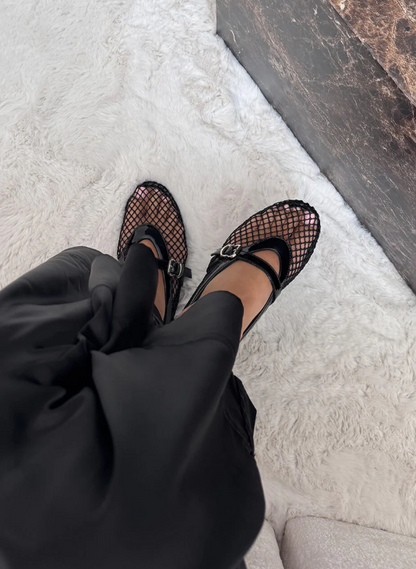 Rose | Ballerinas aus Netz