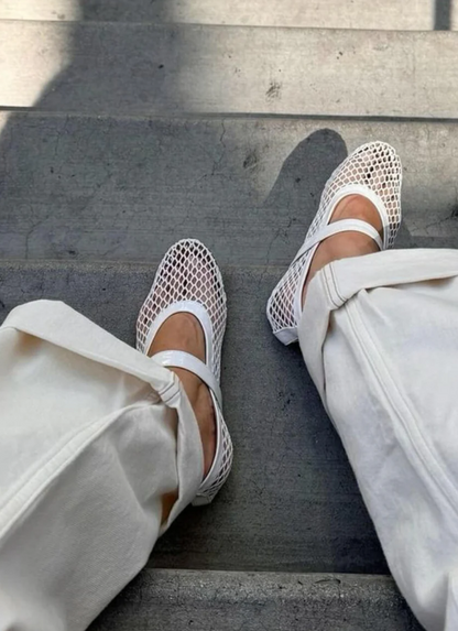Rose | Ballerinas aus Netz
