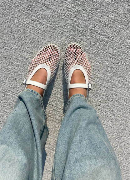 Rose | Ballerinas aus Netz