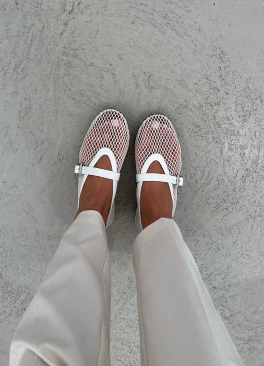 Rose | Ballerinas aus Netz