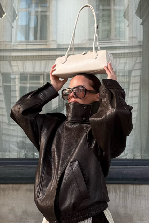 Asymmetrische Lederjacke Mirea