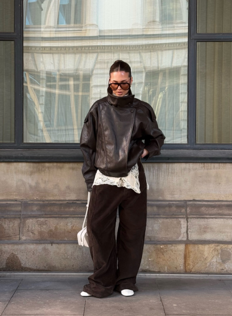 Asymmetrische Lederjacke Mirea