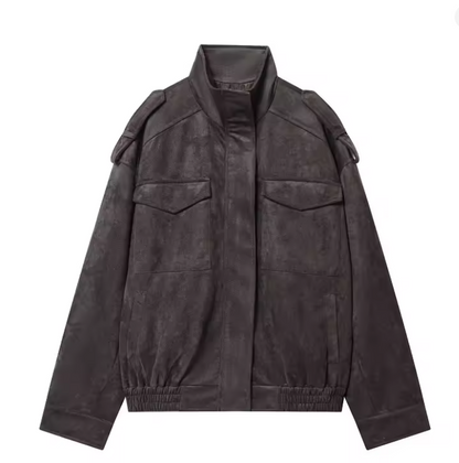 Elyssa-Bomberjacke aus Wildleder