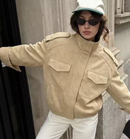 Elyssa-Bomberjacke aus Wildleder