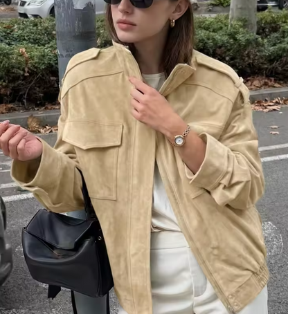 Elyssa-Bomberjacke aus Wildleder