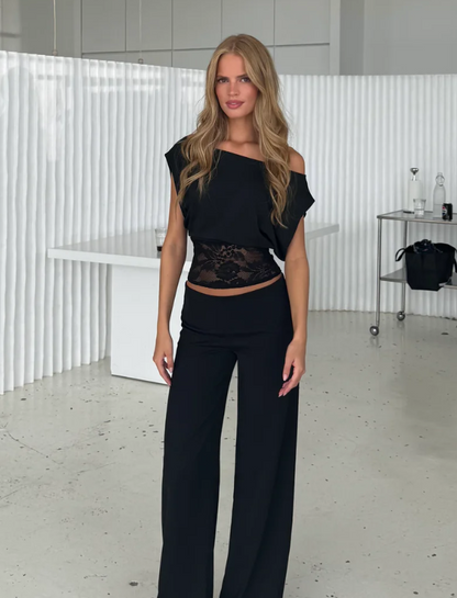 Ein-Schulter-Top Livia mit Spitze