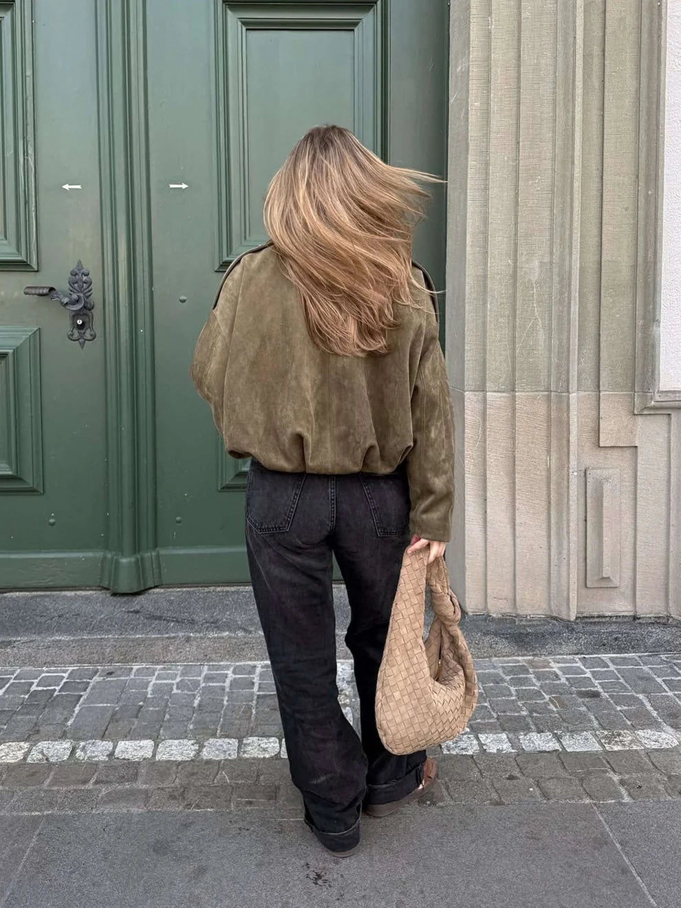 Bomberjacke aus Mikrofaser-Wildleder Jesi